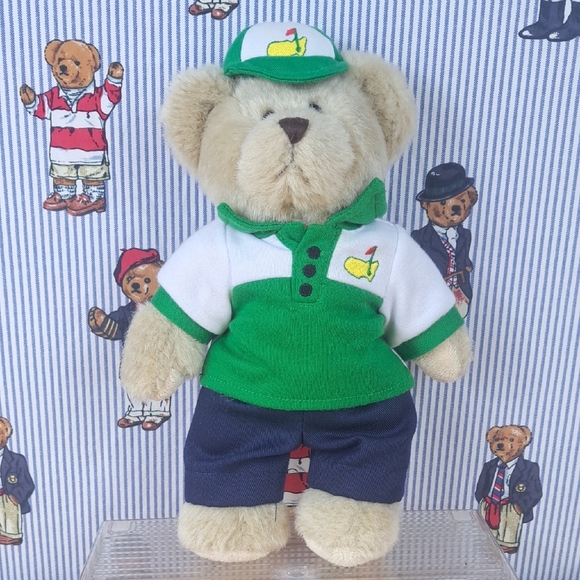 2016 Augusta Master's Golf 10' brown preppy golfing teddy bear - Picture 1 of 8